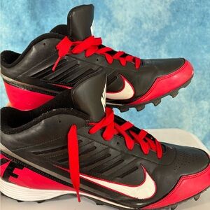 Nike Landshark Football Cleats Black Red Men’s Size 14